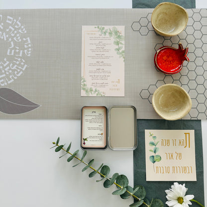 Holiday Blessings Set with Runner & Bowls – Ships to USA & Israel